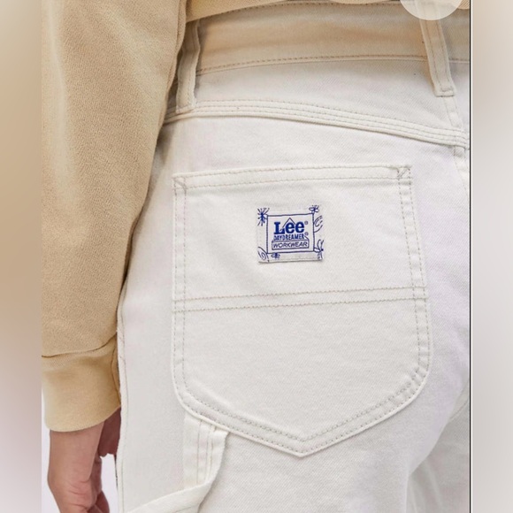 NWT Daydreamer White Denim Cargo Baggy Straight Leg Jeans - Picture 9 of 12